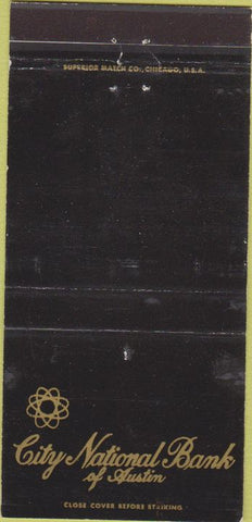 Matchbook Cover - City National Bank of Austin TX 30 Strike