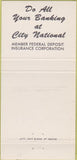 Matchbook Cover - City National Bank of Austin TX 30 Strike