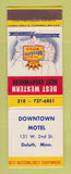Matchbook Cover - Best Western Downtown Motel Duluth MN