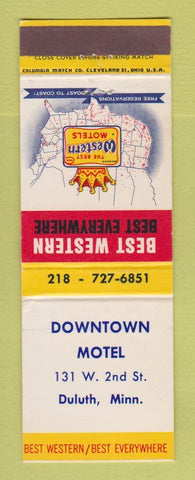 Matchbook Cover - Best Western Downtown Motel Duluth MN