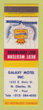 Matchbook Cover - Best Western Galaxy Motel St Charles IL