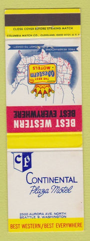 Matchbook Cover - Best Western Continental Plaza Motel Seattle WA