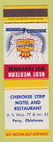Matchbook Cover - Best Western Cherokee Strip Motel Perry OK