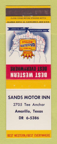 Matchbook Cover - Best Western Sands Motor Inn Amarillo TX