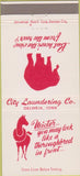 Matchbook Cover - City Laundering Co Oelwein IA laundry  30 Strike
