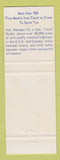 Matchbook Cover - Best Western Ship Ashore Motel Smith River CA