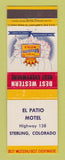 Matchbook Cover - Best Western El Patio Motel Sterling Colorado