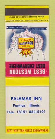 Matchbook Cover - Best Western Palamar Inn Pontiac IL