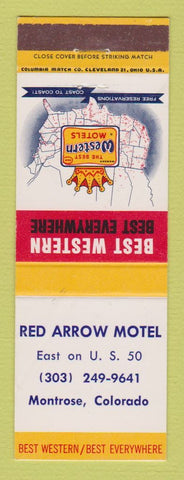 Matchbook Cover - Best Western Red Arrow Motel Montrose Colorado