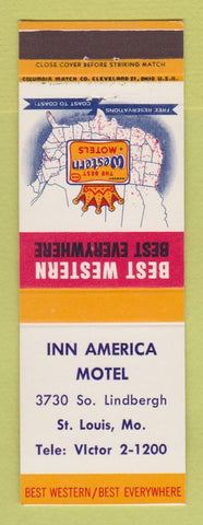 Matchbook Cover - Best Western Inn America Motel St Louis MO