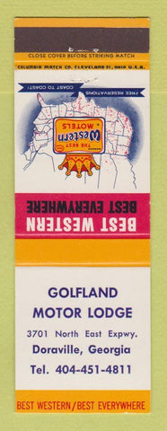 Matchbook Cover - Best Western Golfland Motor Lodge Doraville GA