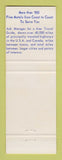 Matchbook Cover - Best Western White House Motel Eau Claire WI