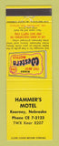 Matchbook Cover - Best Western Hammer's Motel Kearney NE