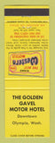 Matchbook Cover - Best Western Golden Gavel Motor Hotel Olympia WA