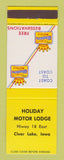 Matchbook Cover - Best Western Holiday Motor Lodge Clear Lake IA