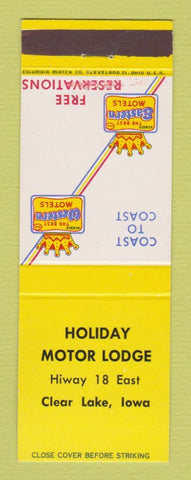 Matchbook Cover - Best Western Holiday Motor Lodge Clear Lake IA
