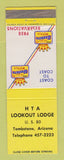 Matchbook Cover - Best Western HTA Lookout Lodge Tombstone AZ