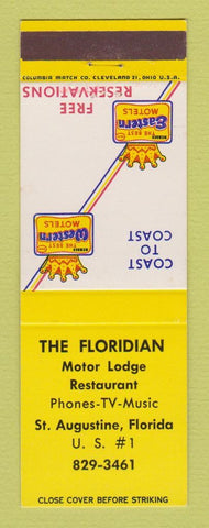 Matchbook Cover - Best Western Floridian Motor Lodge St Augustine FL