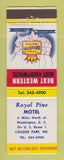 Matchbook Cover - Best Western Royal Pine Motel College Park MD