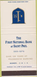 Matchbook Cover - First National Bank of Saint Paul St MN 30 Strike