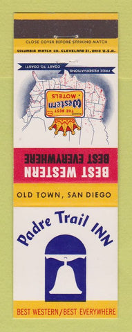 Matchbook Cover - Best Western Padre Trail Inn San Diego CA