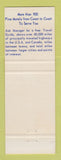Matchbook Cover - Best Western Tropics Motor Hotel Seattle WA