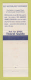 Matchbook Cover - Best Western Hapiday Motor Lodge Pearisburg VA