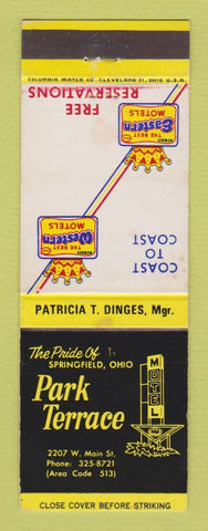 Matchbook Cover - Best Western Park Terrace Springfield OH
