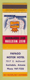 Matchbook Cover - Best Western Papago Motor Hotel Scottsdale AZ