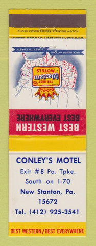 Matchbook Cover - Best Western Conley's Motel New Stanton PA