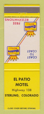 Matchbook Cover - Best Western El Patio Motel Sterling Colorado