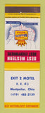 Matchbook Cover - Best Western Exit 2 Motel Montpelier OH
