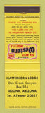 Matchbook Cover - Best Western Matterhorn Lodge Sedona AZ