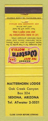 Matchbook Cover - Best Western Matterhorn Lodge Sedona AZ