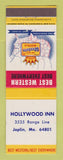 Matchbook Cover - Best Western Hollywood Inn Joplin MO