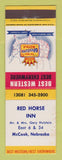 Matchbook Cover - Best Western Red Horse Inn McCook NE WEAR