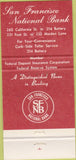 Matchbook Cover - San Francisco National Bank CA 30 Strike
