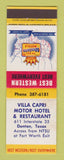 Matchbook Cover - Best Western Villa Capri Motor Hotel Denton TX