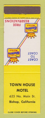 Matchbook Cover - Best Western Town House Motel Bishop CA