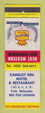 Matchbook Cover - Best Western Camelot Inn Motel York NE