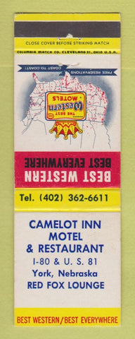 Matchbook Cover - Best Western Camelot Inn Motel York NE