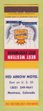 Matchbook Cover - Best Western Red Arrow Motel Montrose Colorado