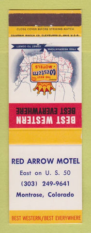 Matchbook Cover - Best Western Red Arrow Motel Montrose Colorado