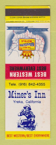 Matchbook Cover - Best Western Miner's Inn Yreka CA WEAR