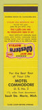 Matchbook Cover - Best Western Motel Commodore Sault Ste Marie MI