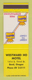 Matchbook Cover - Best Western Westward Ho Motel Bend OR