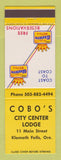 Matchbook Cover - Best Western Cobo's City Center Lodge Klamath Falls OR