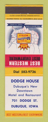 Matchbook Cover - Best Western Dodge House Dubuque IA