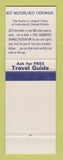 Matchbook Cover - Best Western Phillips Manor Motor Hotel Dumas TX