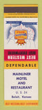 Matchbook Cover - Best Western Mainliner Motel Beloit KS